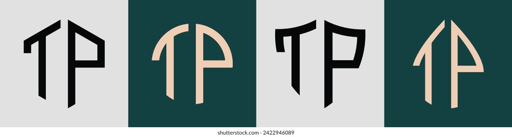 TP modern initial letter logo design vector bundle. It will be suitable for which company or brand name start those initial.