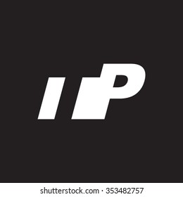 TP negative space letter logo black background