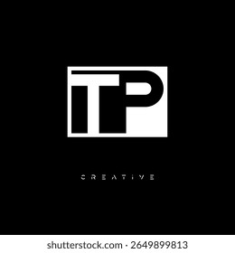 TP Negative Space Monogram – Minimalist Black and White Letter mark Logo for Creative Branding, Fashion Identity  Modern Design Concepts
