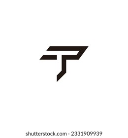 tp negative space simple geometric logo vector 