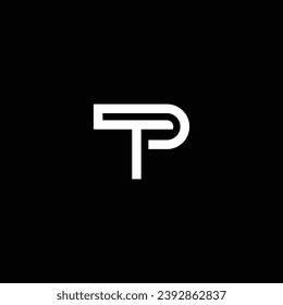 TP or PT abstract double letter design. Awesome artistic branding company different colors illustration for logo or icon or monogram.