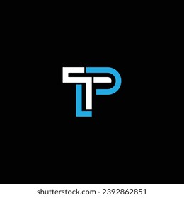 Diseño abstracto de doble letra TP o PT. Impresionante marca artística empresa de diferentes colores ilustración para logotipo o icono o monograma.