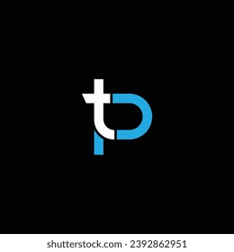 TP or PT abstract double letter design. Awesome artistic branding company different colors illustration for logo or icon or monogram.