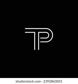 TP or PT abstract double letter design. Awesome artistic branding company different colors illustration for logo or icon or monogram.