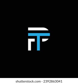 TP or PT abstract double letter design. Awesome artistic branding company different colors illustration for logo or icon or monogram.