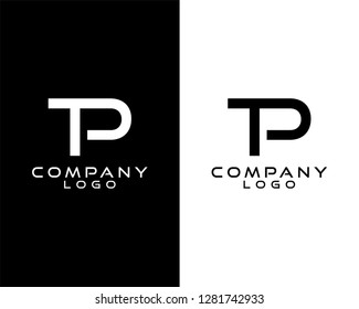 tp, pt letters or initials company logo vector