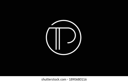 TP, PT, T, P  abstract vector logo monogram template