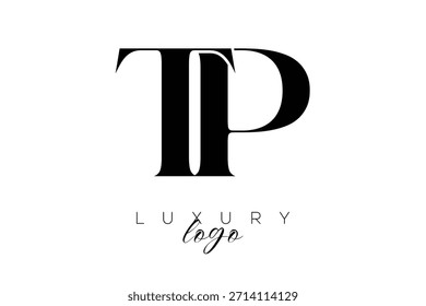 Logotipo de tipografía de monograma de letra TP Serif para una identidad de marca de Premium elegante