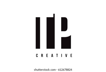 TP T P White Letter Logo Design with Black Square Vector Illustration Template.