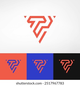 TP Triangle Shield logo features a bold, sharp monogram encased in a sleek triangle. Its modern design combines geometric precision with a strong, protective symbol, exuding confidence and strength