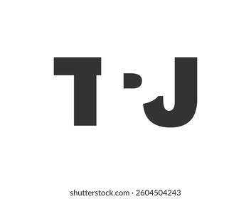 TPJ logo design. Initial letter T P J bold font style for tech startups, consulting, corporate branding. Creative company name, headlines typography identity, trendy logotype. Vector illustration.