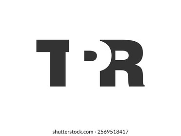 TPR logo design. Initial letter T P R bold font style for tech startups, consulting, corporate branding. Creative company name, headlines typography identity, trendy logotype. Vector illustration.