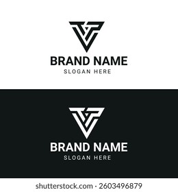 TPV letter logo simple and minimalist Geometric Triangle Inspired Logo