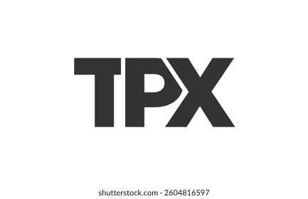 TPX logo design template with strong and modern bold text. Initial based vector logotype featuring simple and minimal typography. Trendy company identity ideal for businesses brand presence.