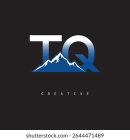 TQ Creative Mountain Logo Bold Gradient Letter mark Branding Design for Business Outdoor Brands