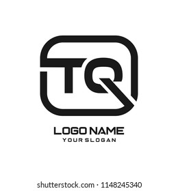 TQ initial box letter logo template vector