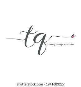 TQ Initial Handwriting logo luxury vector beauty