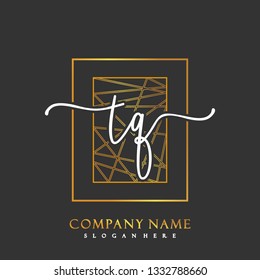 TQ Initial Handwriting logo template vector