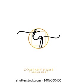 TQ Initial handwriting logo template