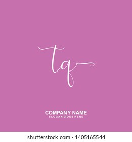 TQ Initial handwriting logo vector