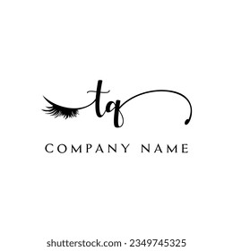 TQ initial Logo lash logo eyelash vector modern