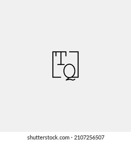 TQ initial logo in line concept in high quality professional design that will be best for companies