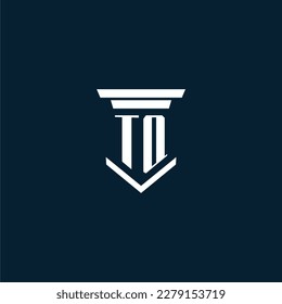 Leyenda del logotipo del monograma inicial de TQ con diseño de hitos