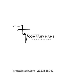 Tq Diseño del vector de logotipo de firma inicial