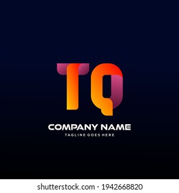 Vector de logotipo inicial de la carta TQ con logotipo colorido para empresas de medios