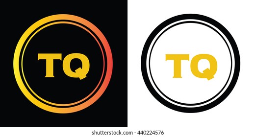 TQ letters icon design template elements in abstract background logo, design identity in circle, alphabet letter