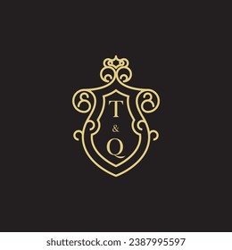TQ line vintage initial logo in high quality professional design that will print well across any print media