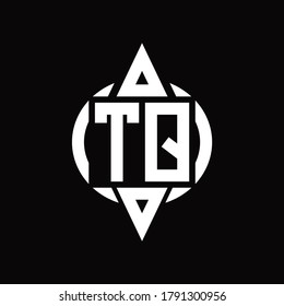 TQ Logo with circle rounded combine triangle top and bottom side design template