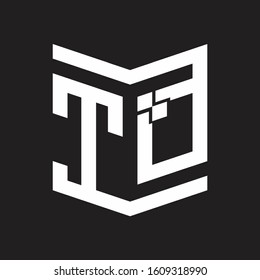 TQ Logo Emblem Monogram With Shield Style Design Template Isolated On Black Background