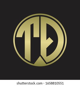 TQ Logo monogram circle with piece ribbon style on gold colors