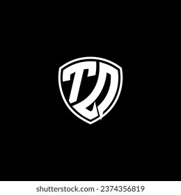 TQ Logo-Monogramm-Emblem-Stil mit Design-Vorlagen für Schildform
