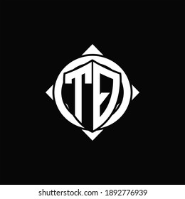 TQ Logo monogram isolated circle rounded with compass shape on black background