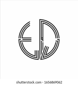 TQ Logo-Monogramm-Dreifachband-Designvorlage für Linien einzeln auf weißem Hintergrund