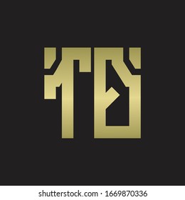 TQ Logo with squere shape design template with gold colors