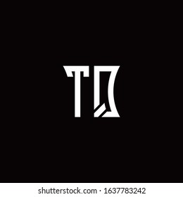 TQ monogram logo with curved side style design template