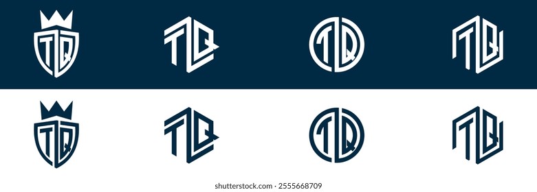 TQ QT letter logo set design