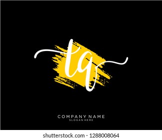 TQ T Q Initial handwriting logo template