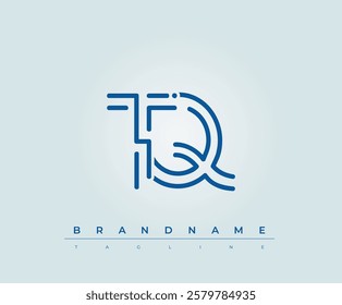 TQ Technology Letter Logo Template. This tech letter logo is a graphic mark that uses letters to represent a technology company.