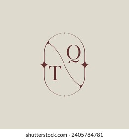 TQ wedding classic in elegant monogram with high quality professional design that will print well