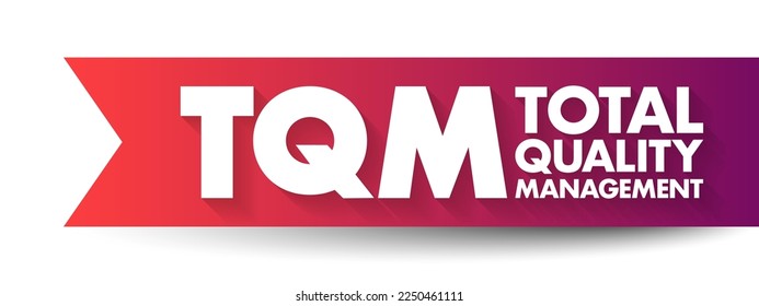 TQM Total Quality Management - beschreibt ein Management-Konzept für langfristigen Erfolg durch Kundenzufriedenheit, Akronym-Text-Konzept-Hintergrund