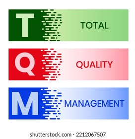 TQM - gestión total de la calidad. Plataforma. fondo de concepto de negocio. Ilustración vectorial para banner de sitio web, materiales de marketing, presentación comercial, publicidad en línea