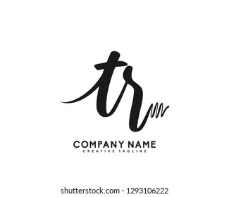 TR Initial Handwriting Logo Template Vector