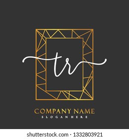 TR Initial Handwriting logo template vector