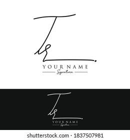 TR Initial letter handwriting and signature logo.