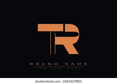 TR initial letter logo design. Letter T and R luxury alphabet letter logo icon template