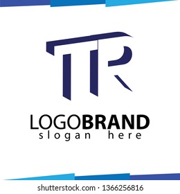 TR Initial Letter logo in negative space vector template